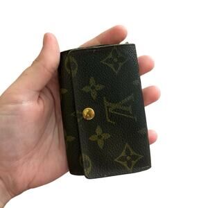 Louis Vuitton brown leather monogram 6 ring case, 2004 vintage